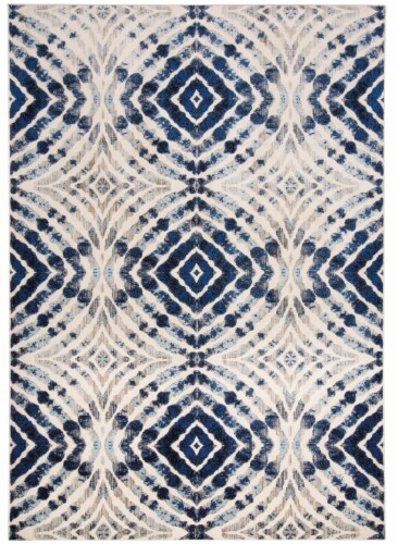 Feizy Rugs Estate/Ice Blue Milton Abstract Ikat Print Accent Rug Perspective: front