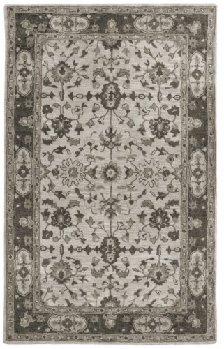 Feizy Rugs Eaton Traditional Persian Wool Area Rug - Gray/Beige Perspective: front