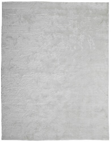 Feizy Rugs Bright White Indochine Plush Shag with Metallic Sheen Accent Rug Perspective: front