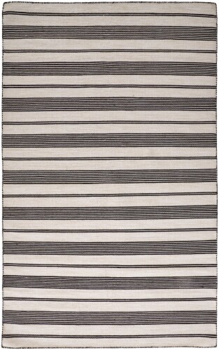 Freizy Rugs Black/White Duprine Eco-Friendly PET Outdoor Area Rug Perspective: front