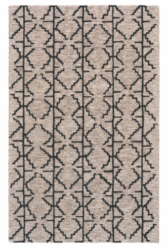Feizy Rugs Enzo Minimalist Natural Wool Accent Rug - Warm Taupe/Black Perspective: front