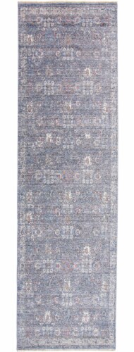 Feizy Rugs Warm Blue Moonlight Cecily Luxury Distressed Ornamental Accent Rug Perspective: front
