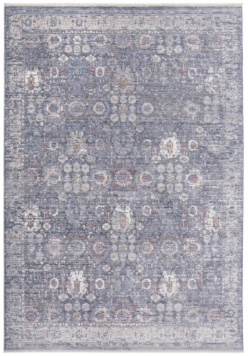 Feizy Rugs Cecily Luxury Distressed Area Rug - Warm Blue Moonlight Perspective: front