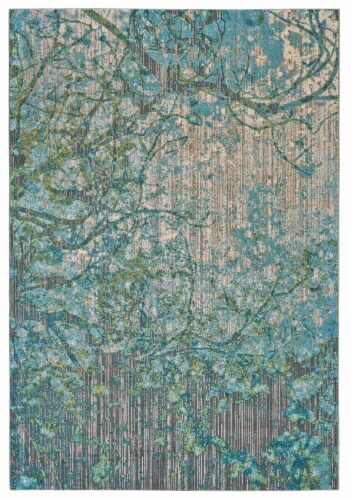 Feizy Rugs Capri Blue/Yellow Keats Textured Abstract Accent Rug Perspective: front