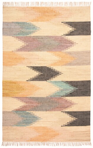 Feizy Rugs Orange/Turquoise/Gray Savona li Pastel Navajo Bohemian Accent Rug Perspective: front