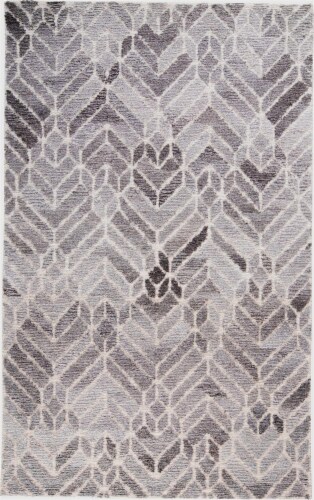 Feizy Rugs Opal Gray/Warm Gray Asher Geometric Tufted Wool Runner Rug Perspective: front