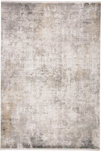Feizy Cadiz Gradient Luster Accent Rug - Light Gray/Ivory Perspective: front