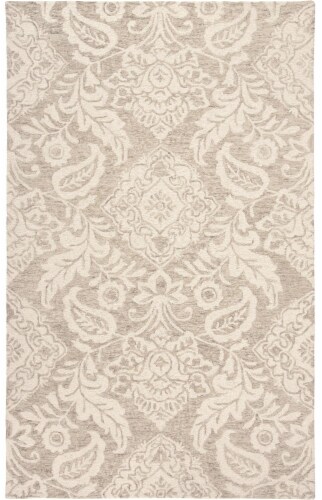 Feizy Belfort Modern Floral Paisley Area Rug - Latte Tan/Ivory Perspective: front