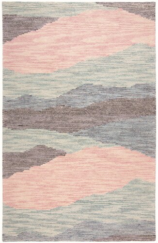 Feizy Rugs Brinker Pastel Watercolor Tufted Rug - Turquoise/Pink Perspective: front