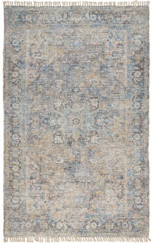 Feizy Rugs Blue/Light Gray Caldwell Vintage Space Dyed Wool Accent Rug Perspective: front