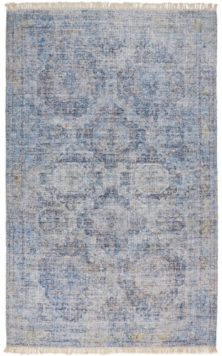 Feizy Rugs Caldwell Vintage Space Dyed Wool Area Rug - Classic Blue/Beige Perspective: front