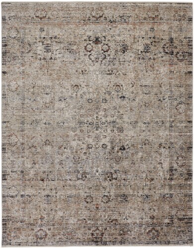 Feizy Rugs Ivory Sand/Cool Gray Caprio Space Dyed Ornamental Accent Rug Perspective: front