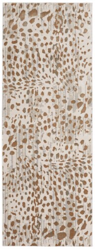 Feizy Rugs Brown/Ivory Waldor Metallic Animal Print Floor Runner Perspective: front