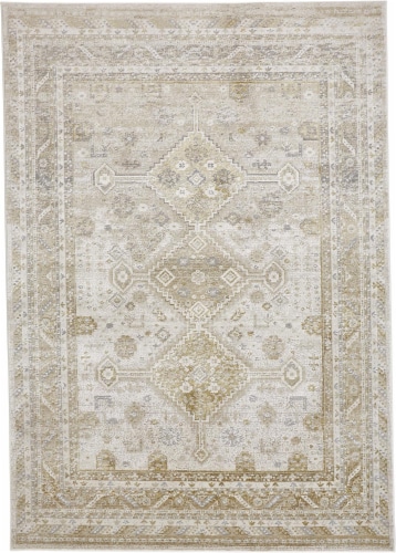 Small Vintage Rug 1.7x3.0 ft Gold Color Rug