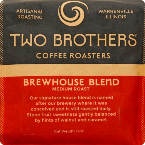 Two Brothers® Brewhouse Medium Roast Whole Bean Coffee Perspective: front