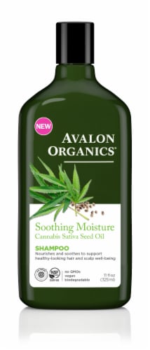 Avalon Organics® Soothing Moisture Cannabis Sativa Seed Oil Shampoo Perspective: front