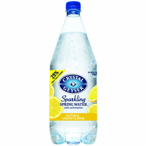 Crystal Geyser Lemon Flavored Sparkling Bottled Water Perspective: front