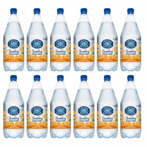 Crystal Geyser Alpine Spring Orange Flavored Sparkling Bottled Water, 12 bottles / 1.25 liter