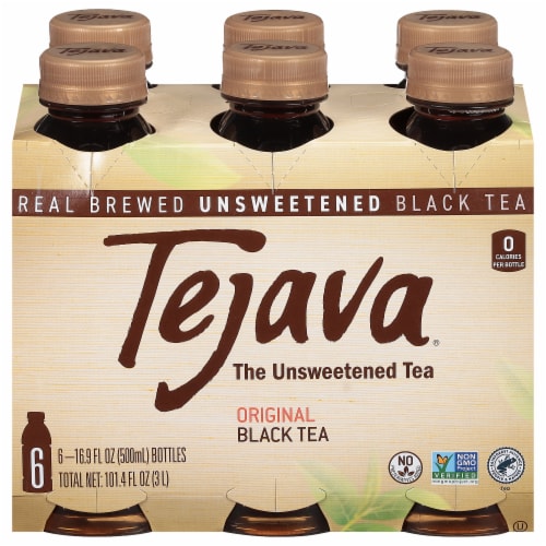 Tejava® Unsweetened Black Iced Tea Multipack Bottles Perspective: front