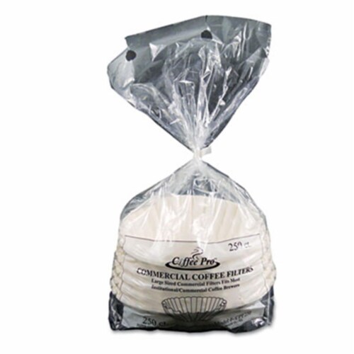 Coffee Pro Coffee Filters f/ Commercial Brewer 250/PK White CPF250 Perspective: front