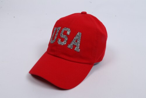 USA Bling Baseball Hat Perspective: front