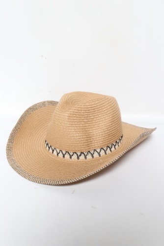 David & Young Straw Cowboy Hat- Brown Perspective: front