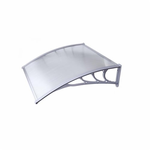 Aleko DC40x47-UNB 40 x 47 in. Polycarbonate Outdoor Window or Door Canopy - Grey Perspective: front