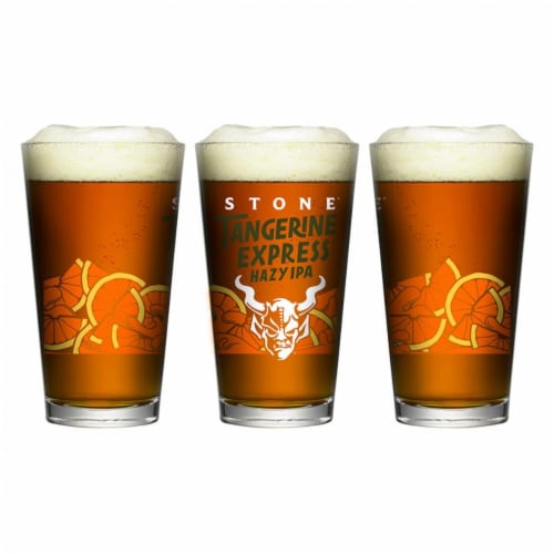 Stone Brewing 823863 Stone Tangerine Express Hazy IPA Pint Glass Perspective: front