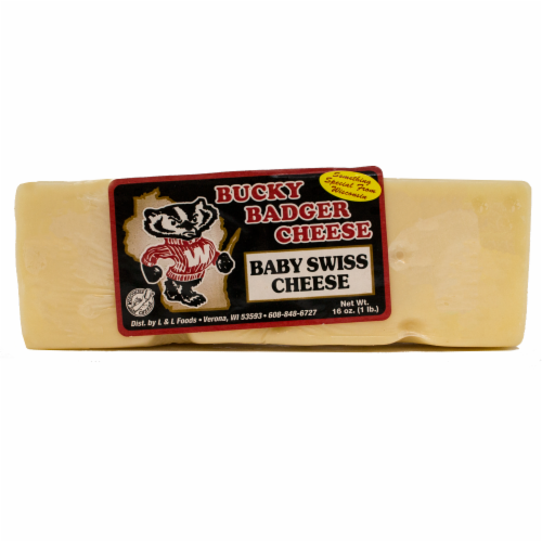 Bucky Badger Baby Swiss Cheese Perspective: front