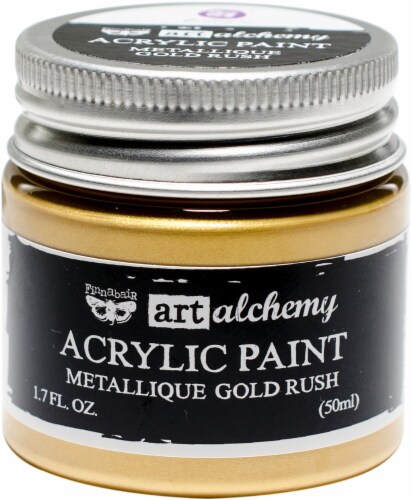 Finnabair Art Alchemy Acrylic Paint 1.7 Fluid Ounces-Metallique Gold Rush Perspective: front
