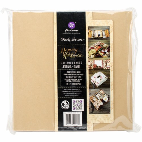 Prima Memory Hardware Chipboard Album 8.5 X8 -Kraft Gatefold W/8 Pages Perspective: front