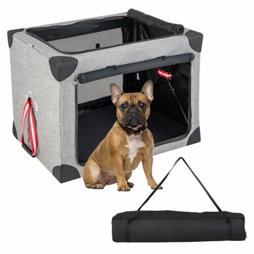 26/32/37 in Portable Folding Dog Crate w/ Mesh Mat & Locking Zippers for  Cat Carrier Use L, L - Harris Teeter