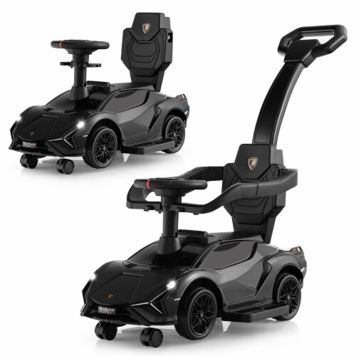 3-in-1 Licensed Lamborghini Ride on Push Car Walking Toy Stroller with ...