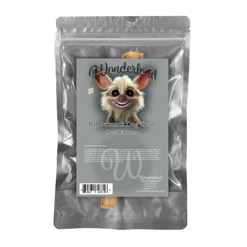 Wonderland's Bandersnack Beef Rib Bone for Dogs 1 Count Perspective: front