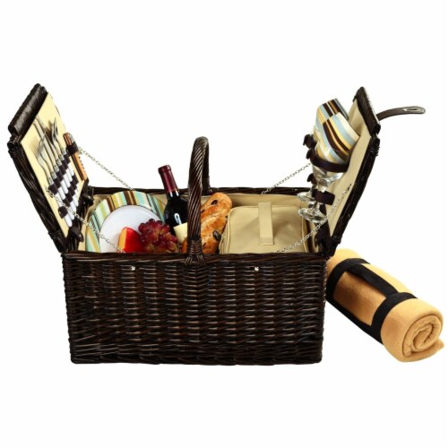 2 person picnic basket with 2025 blanket