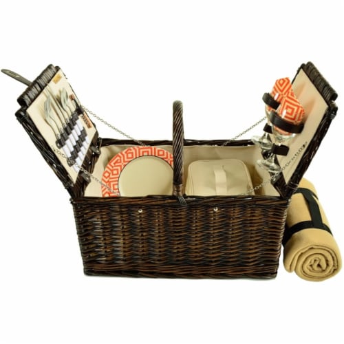 2 person picnic basket with 2025 blanket