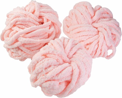 iDIY Chunky Yarn 3 Pack 24 Yards Each Skein Baby Pink Fluffy Chenille Yarn 3 unit s Baker s