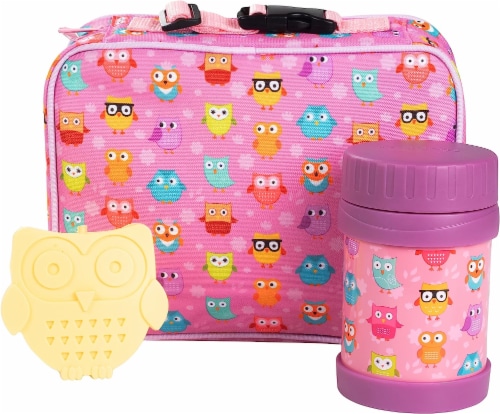 Bentology Kids Lunch Tote Set Owl w Reusable Hard Ice Pack Double Insulated Food Jar 1 unit Pick n Save