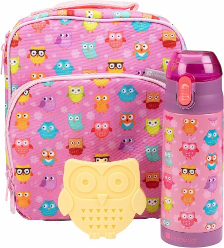 Bentology Kids Owl Lunch Bag Set Ice Pack Insulated Water Bottle Perfect for Holiday 1 unit Pick n Save