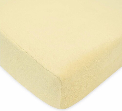 Kroger American Baby Heavenly Soft Chenille Crib Sheet Maize 1