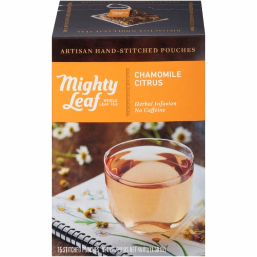 Mighty Leaf Chamomile Citrus Tea Stitched Pouches Perspective: front
