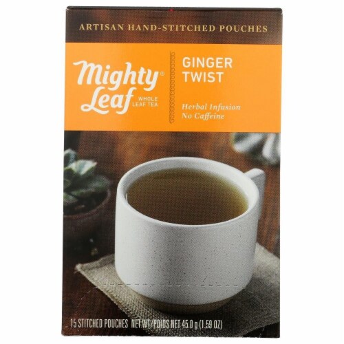 Mighty Leaf Ginger Twist Herbal Tea Perspective: front