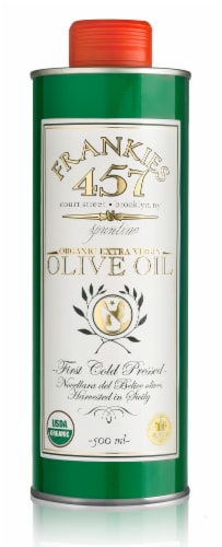 Frankies 457 Organic Extra Virgin Olive Oil Perspective: front