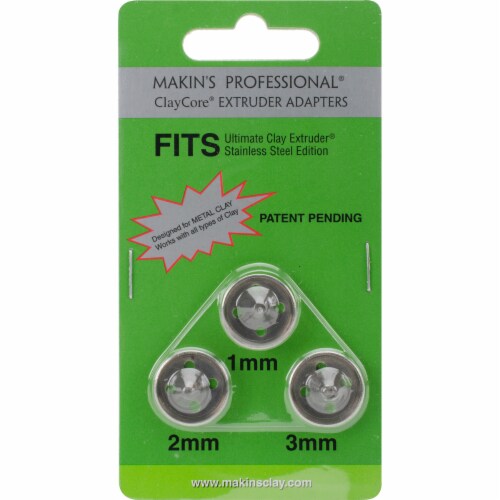 Makin's Professional ClayCore Extruder Adapters 3/Pkg-1mm, 2mm & 3mm Perspective: front