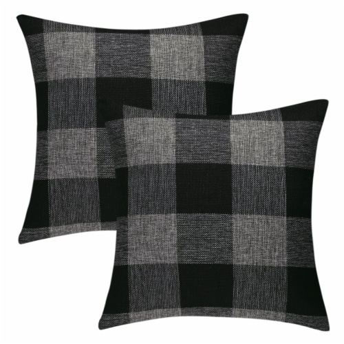 Super Black And White Check Throw Pillow Super Black And White Check Throw Pillow
