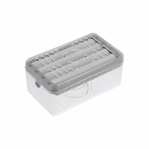 VOCOSTE Keep Soap Dry with Drain Multifunctional Soap Dish Soap Cleaning Storage Perspective: front