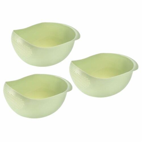 uxcell 3pcs Rice Washer Strainer Colander Fruit Washing Drain Basket Perspective: front