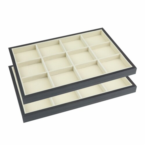 Stackable velvet jewelry trays sales
