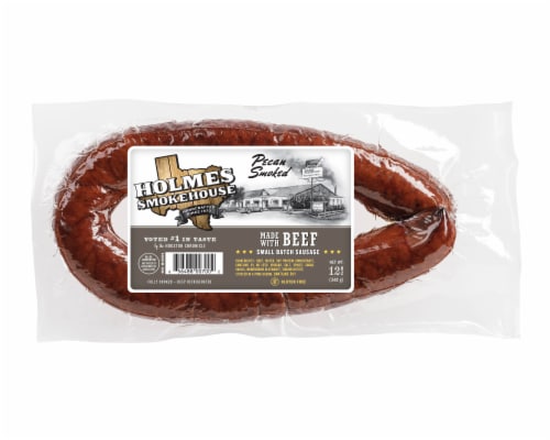 Holmes Smokehouse Beef Pecan Smoked Sausage Perspective: front
