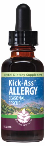 WishGarden Herbs Kick-Ass™ Allergy Dropper Perspective: front